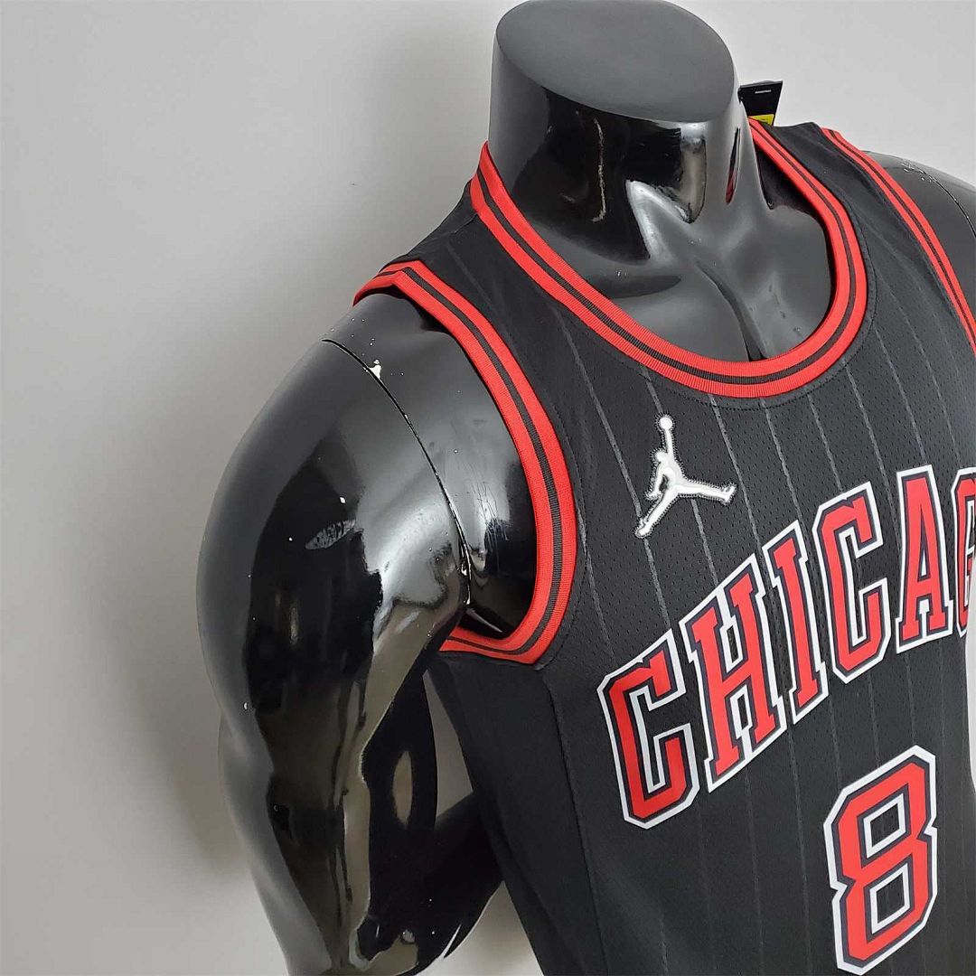 75th Anniversary LaVine#8 Bulls Flyers Black NBA Jersey 8