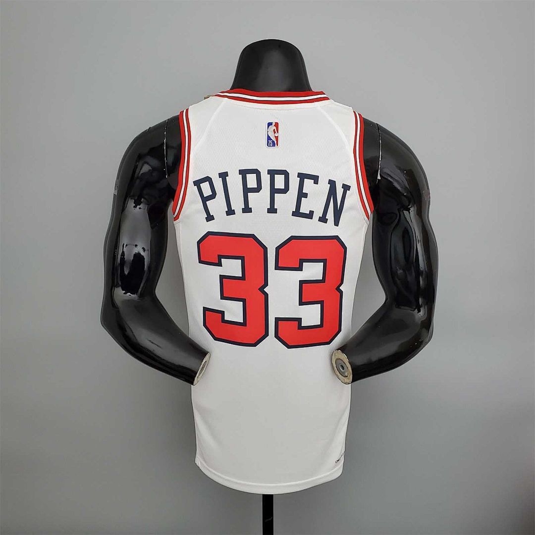 75th Anniversary Pippen #33 Bulls White 3