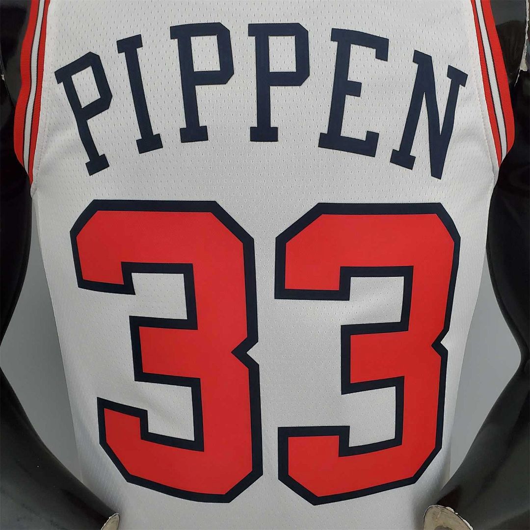 75th Anniversary Pippen #33 Bulls White 4