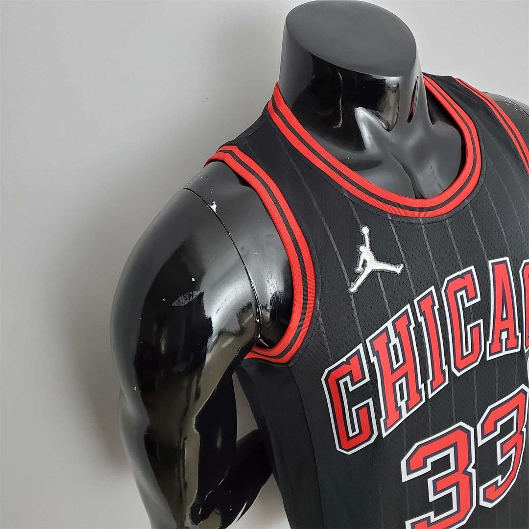 75th Anniversary Pippen#33 Bulls Flyers Black NBA Jersey 5