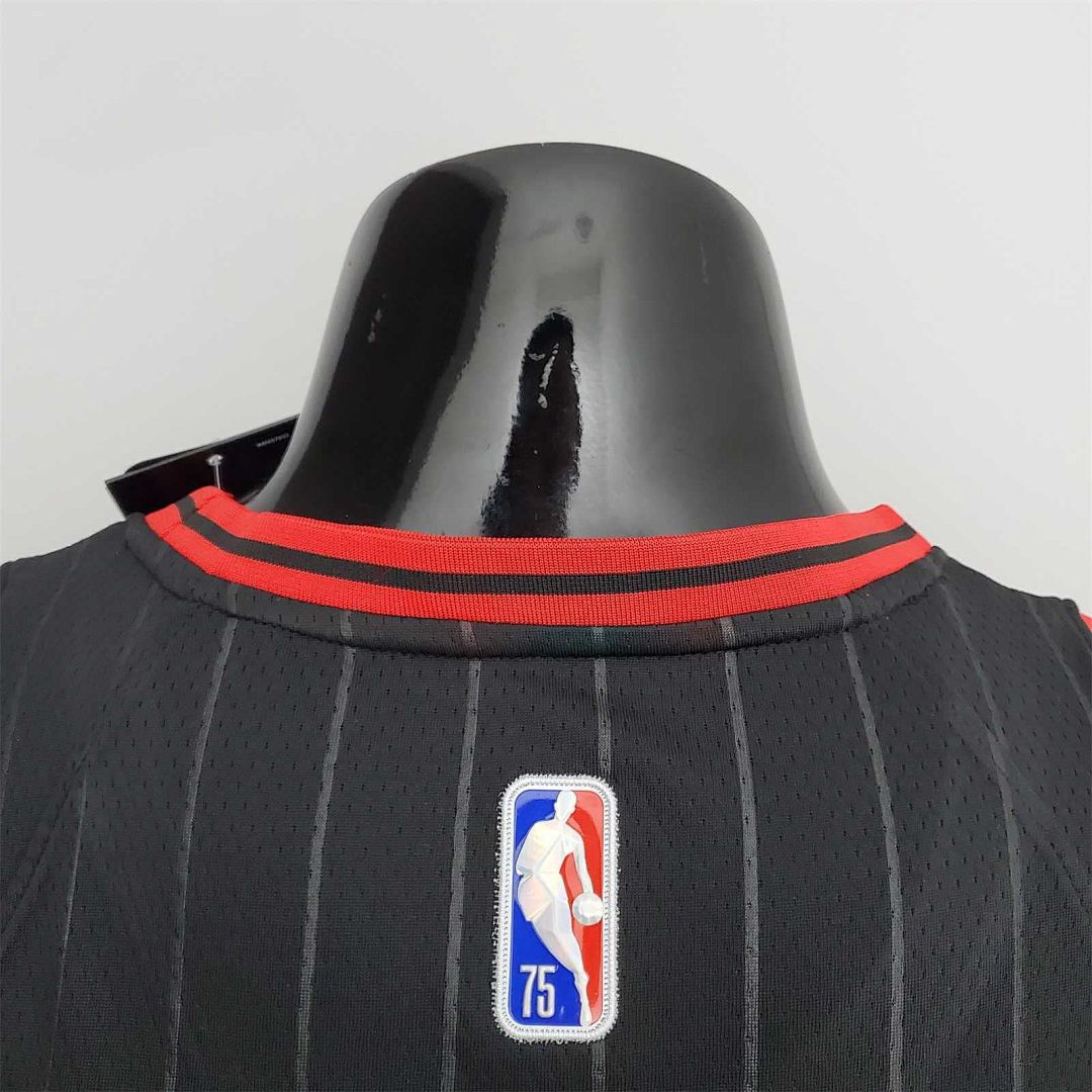 75th Anniversary Pippen#33 Bulls Flyers Black NBA Jersey 9