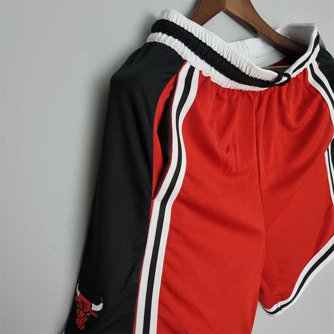 2022 Chicago Bulls NBA US Training Shorts Red Black 3