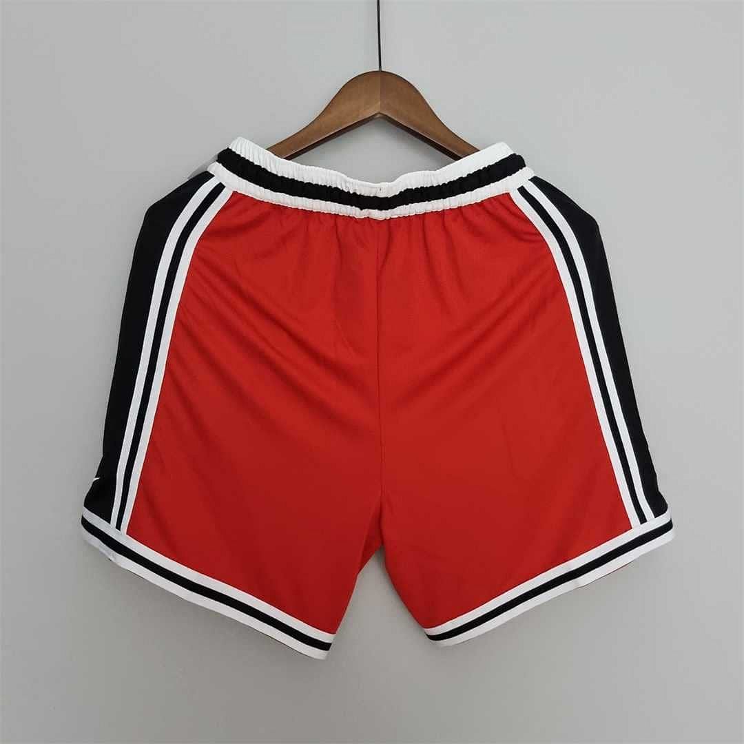 2022 Chicago Bulls NBA US Training Shorts Red Black 6