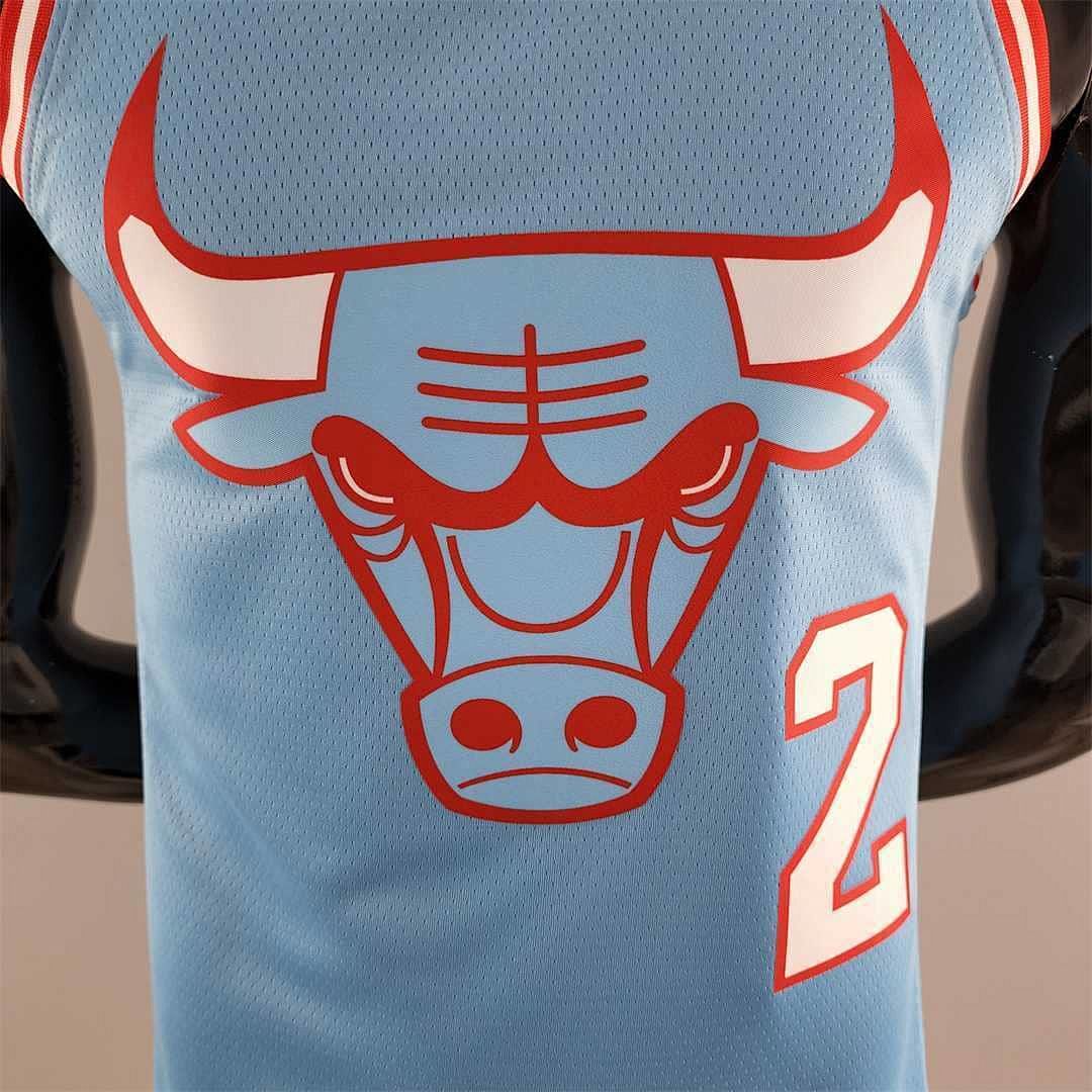 Chicago Bulls BALL#2 Blue NBA Jersey 3