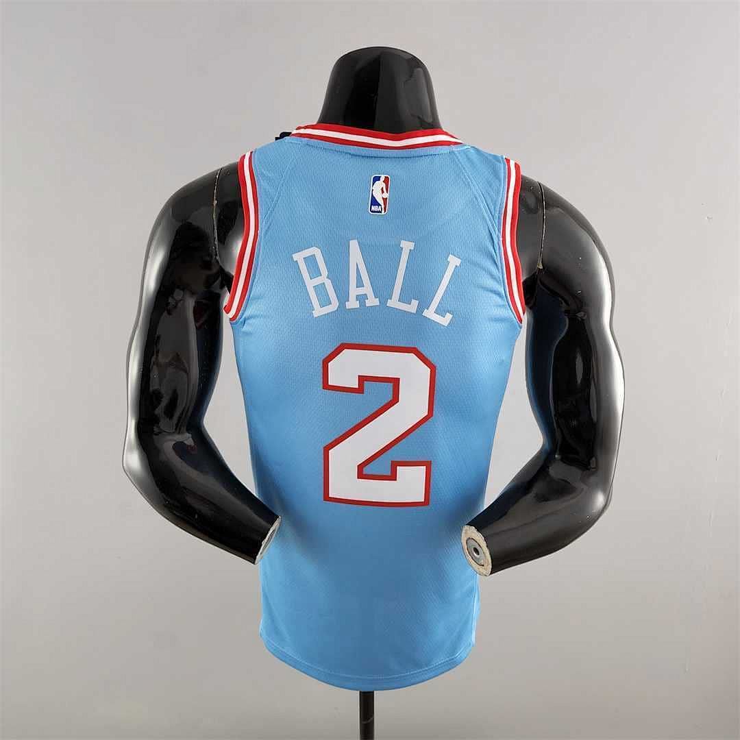 Chicago Bulls BALL#2 Blue NBA Jersey 7