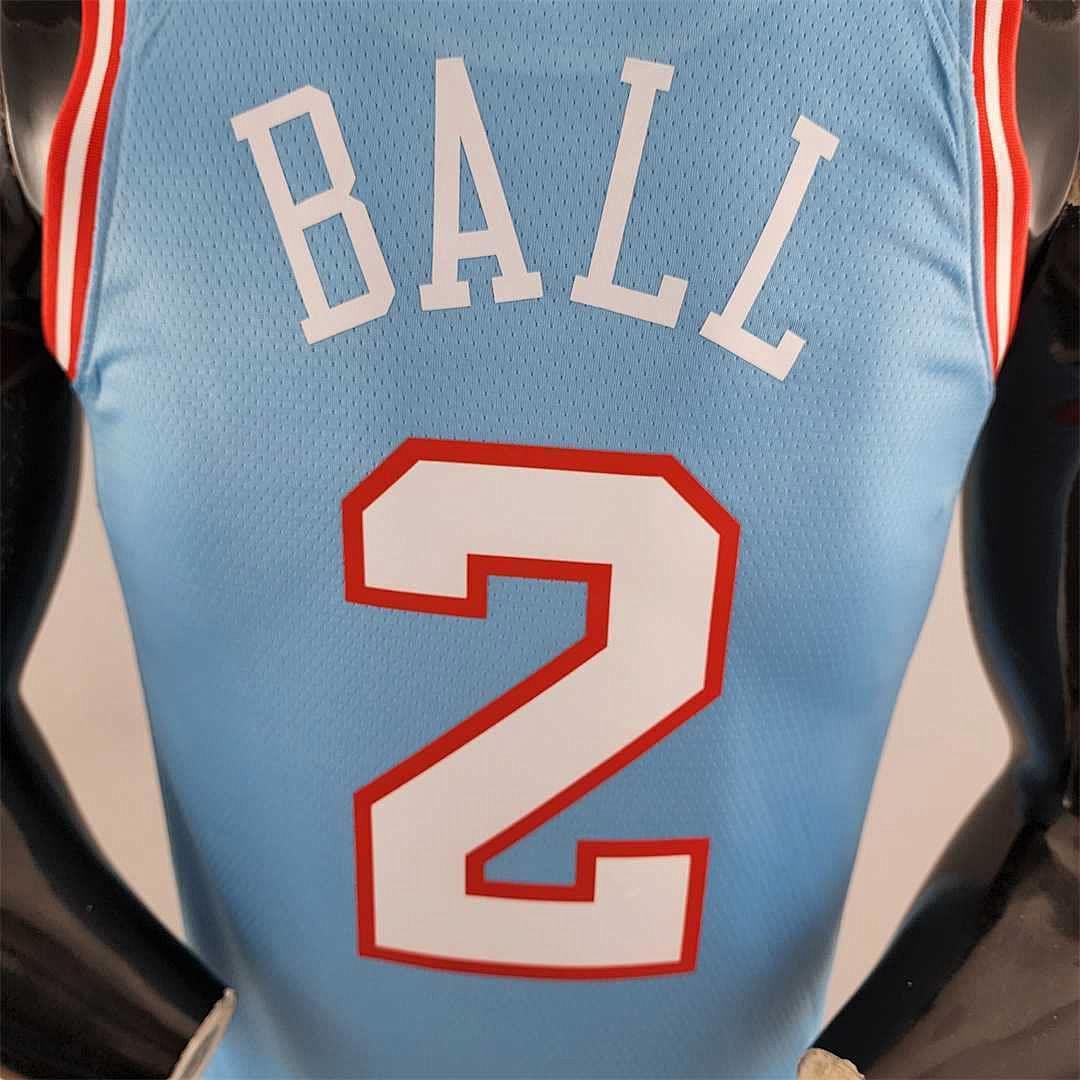 Chicago Bulls BALL#2 Blue NBA Jersey 8