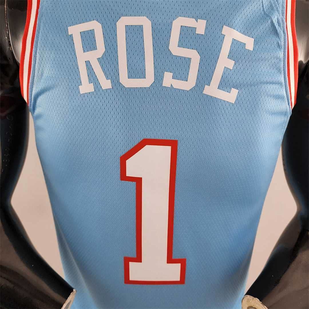 Chicago Bulls ROSE#1 Blue NBA Jersey 3