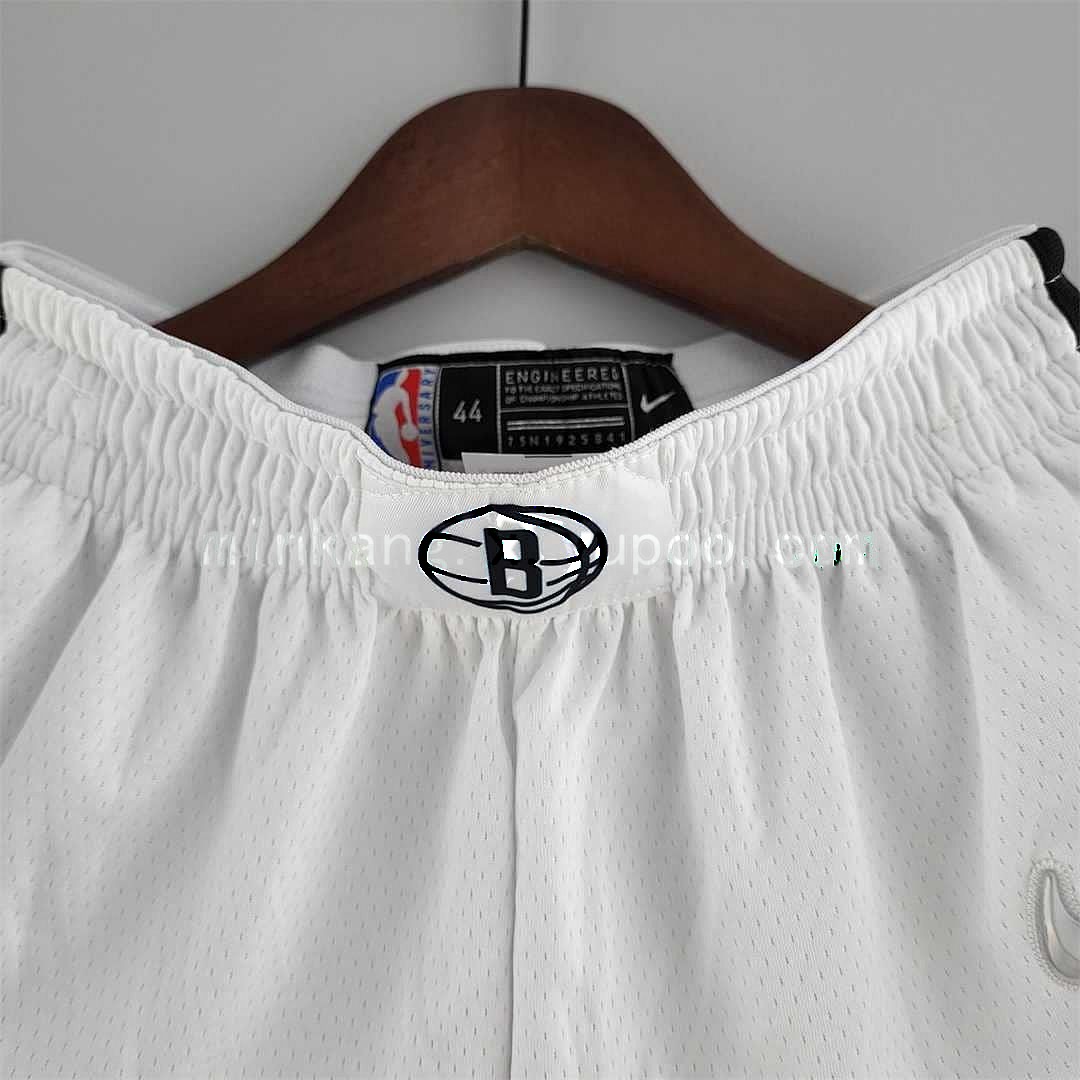 75th anniversary Brooklyn Nets White NBA shorts 2