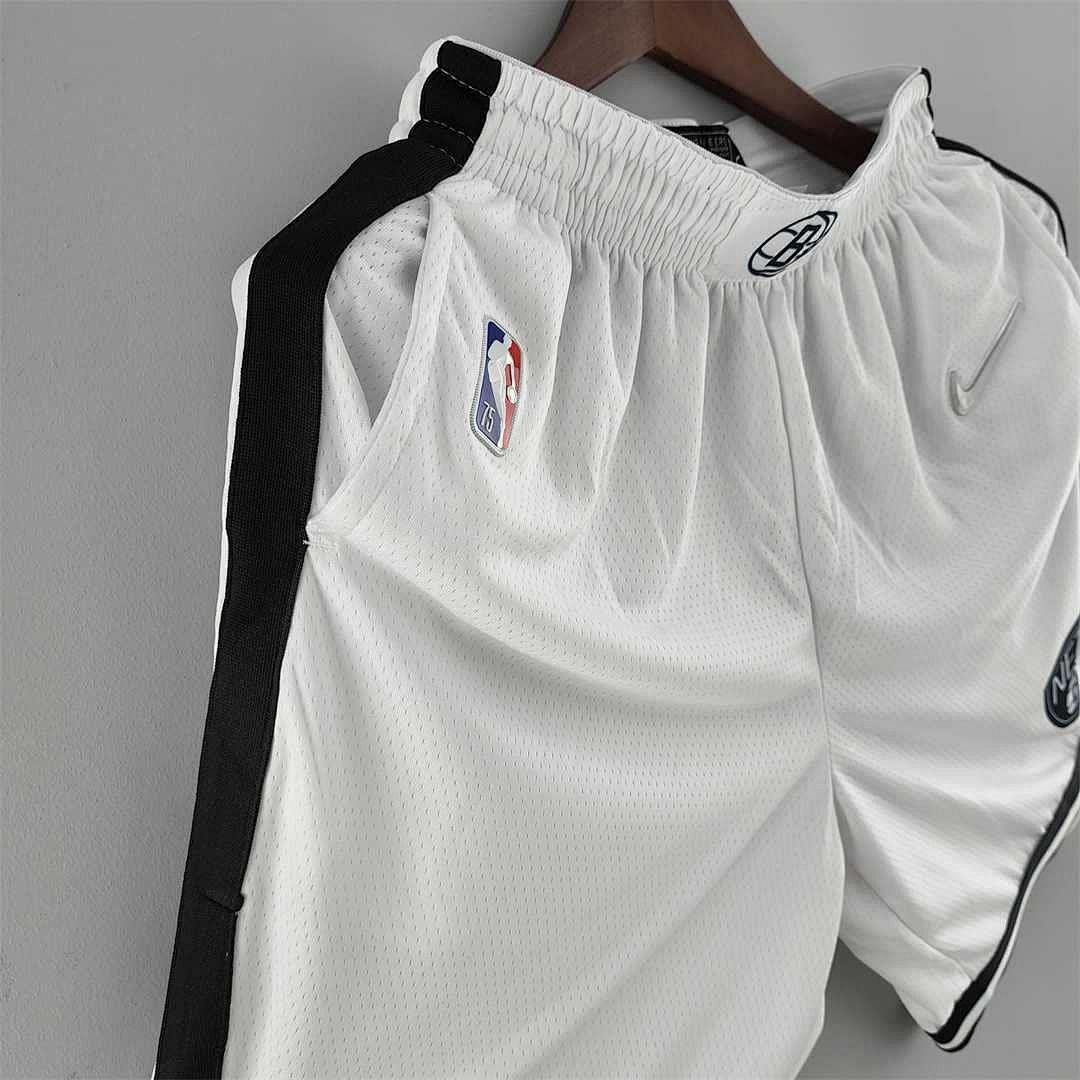 75th anniversary Brooklyn Nets White NBA shorts 5