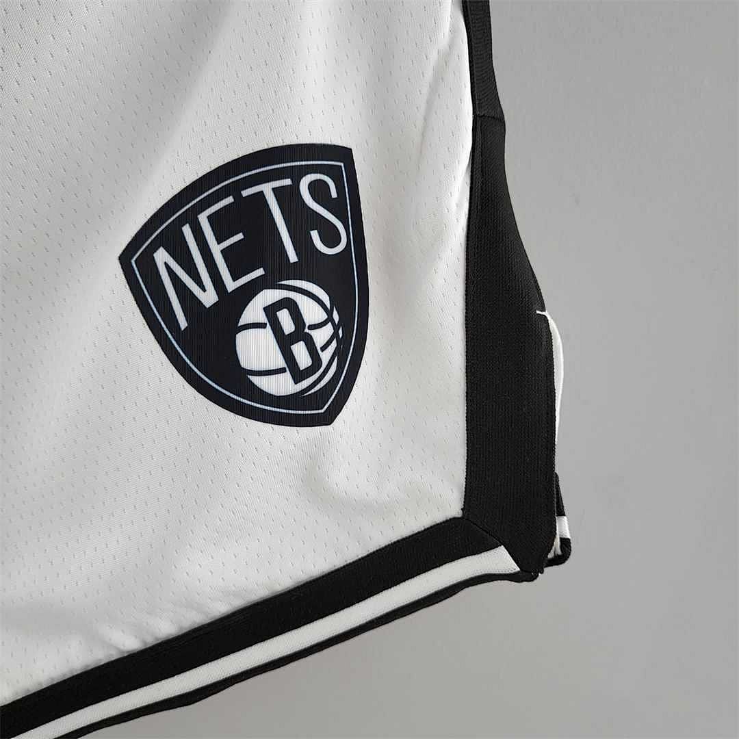 75th anniversary Brooklyn Nets White NBA shorts 6