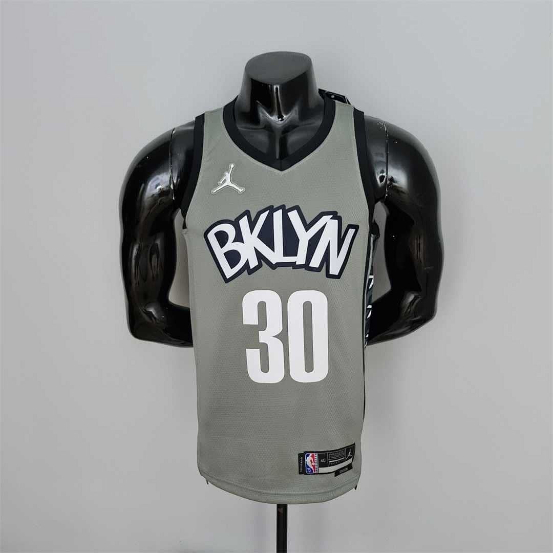 75th Anniversary Curry #30 Brooklyn Nets City Edition Gray NBA Jersey