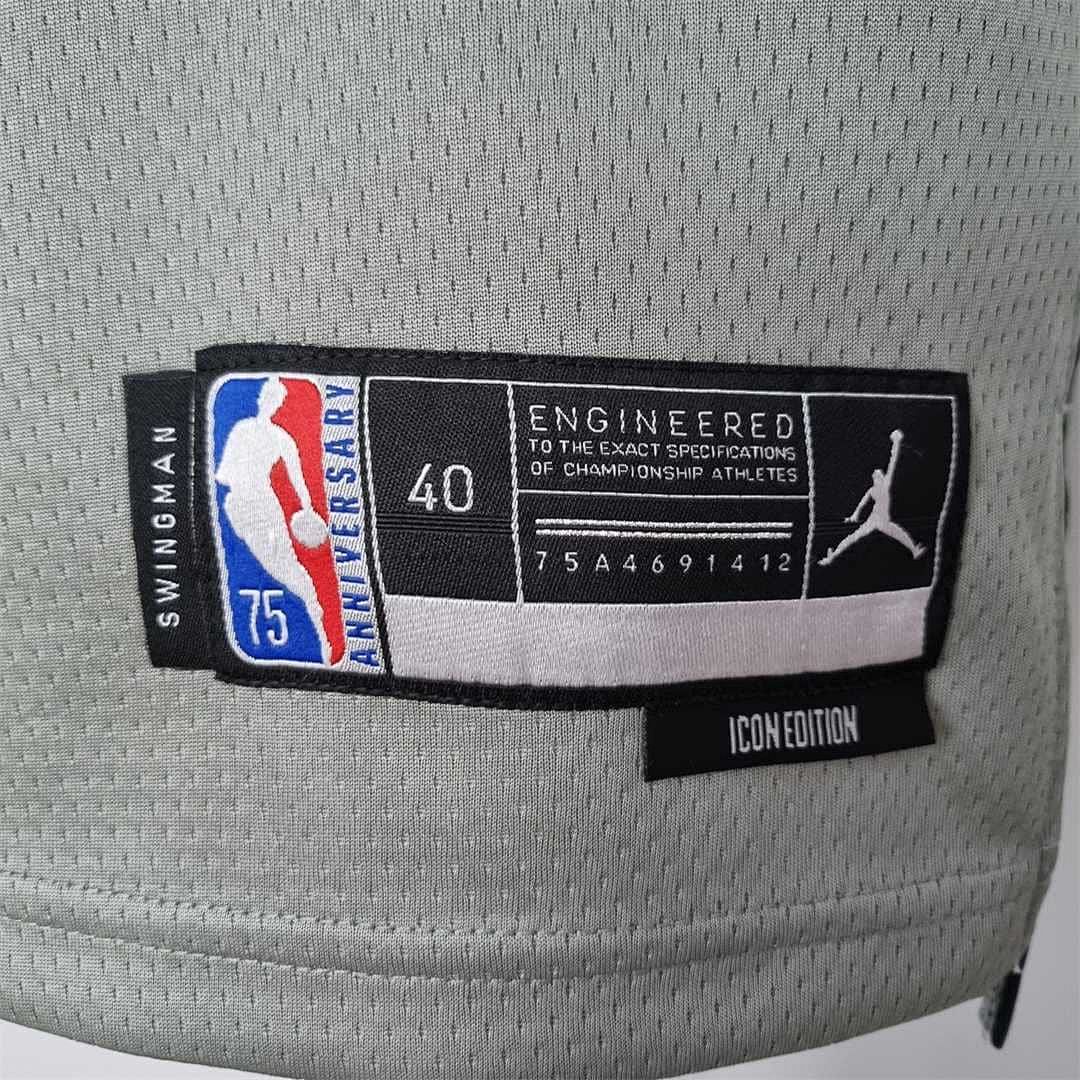 75th Anniversary Curry #30 Brooklyn Nets City Edition Gray NBA Jersey 10