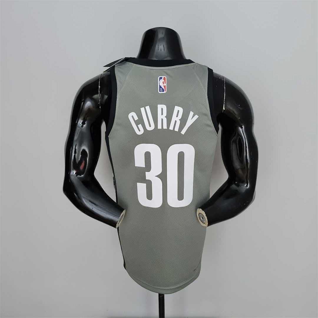 75th Anniversary Curry #30 Brooklyn Nets City Edition Gray NBA Jersey 2