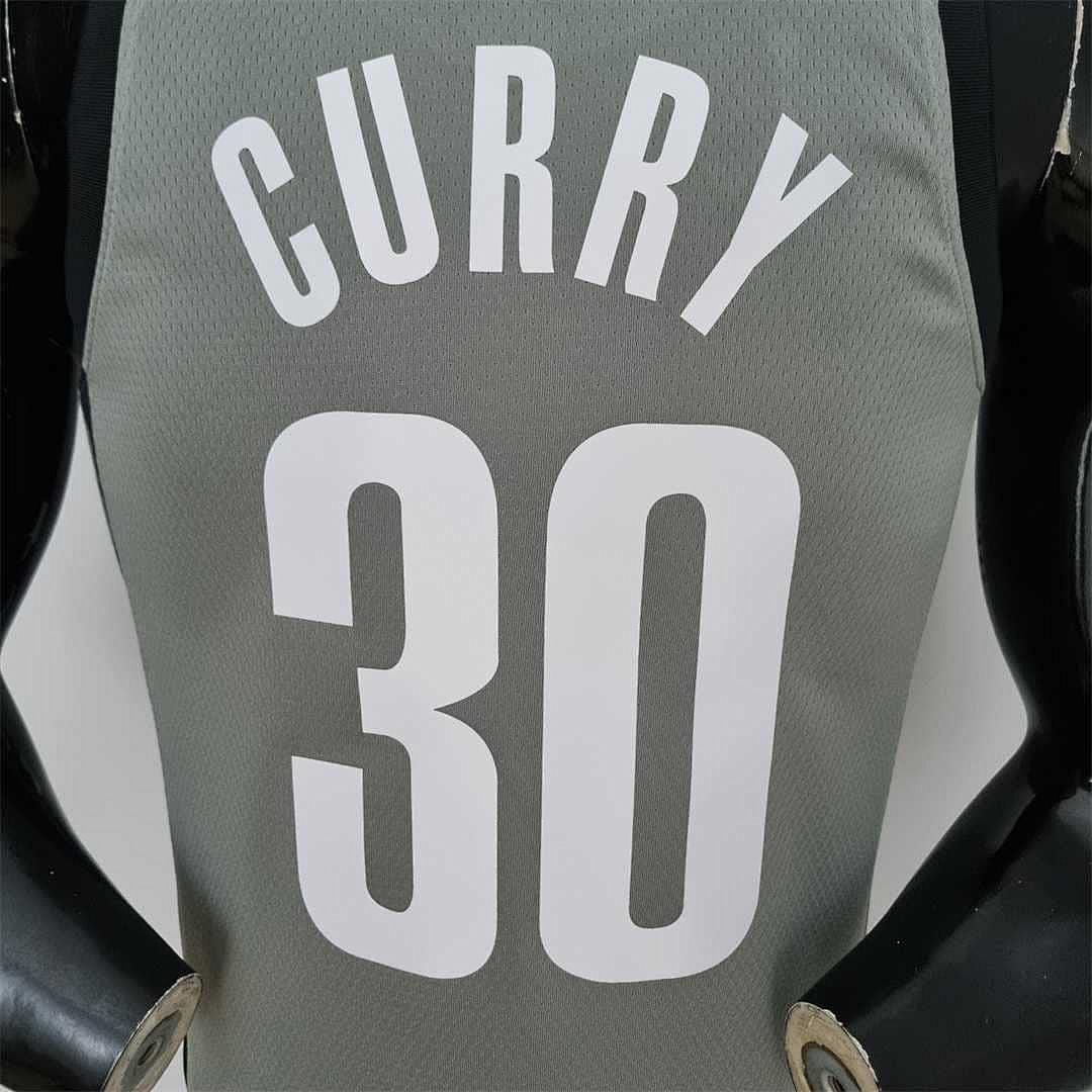 75th Anniversary Curry #30 Brooklyn Nets City Edition Gray NBA Jersey 3