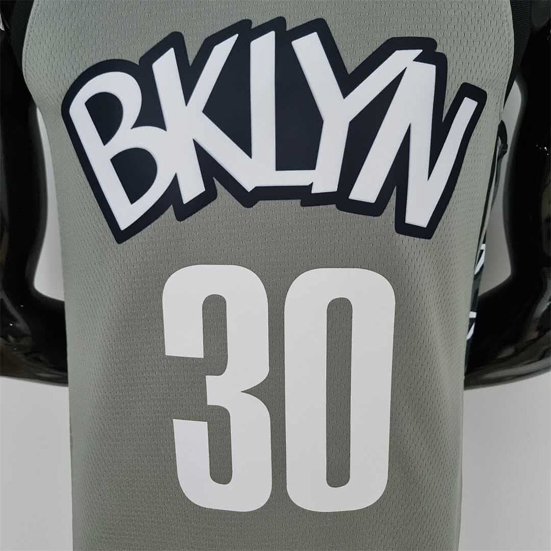 75th Anniversary Curry #30 Brooklyn Nets City Edition Gray NBA Jersey 5