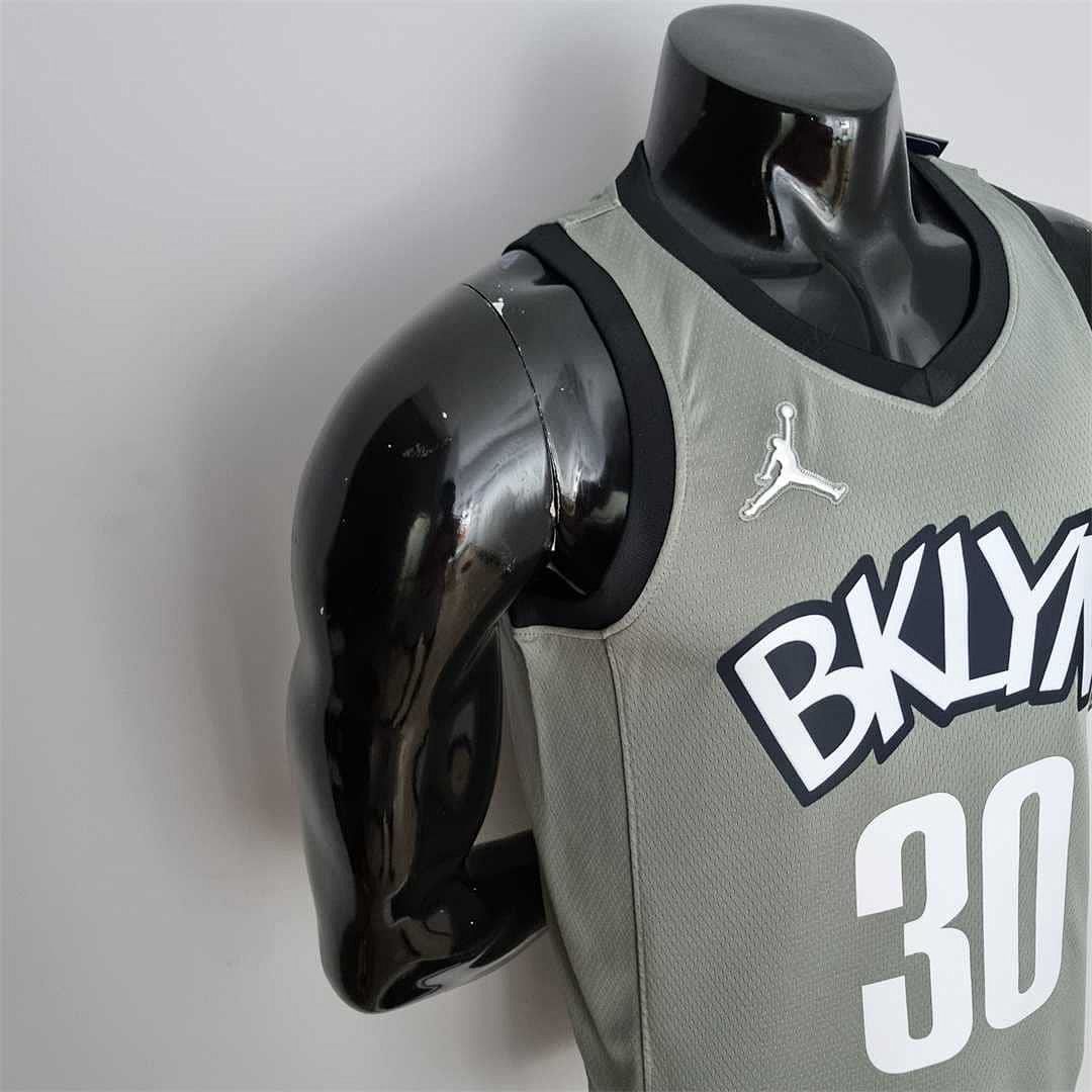 75th Anniversary Curry #30 Brooklyn Nets City Edition Gray NBA Jersey 8