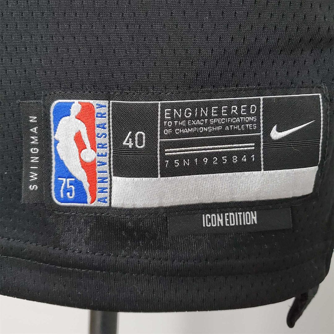 75th Anniversary Curry #30 Nets Black NBA Jersey 8
