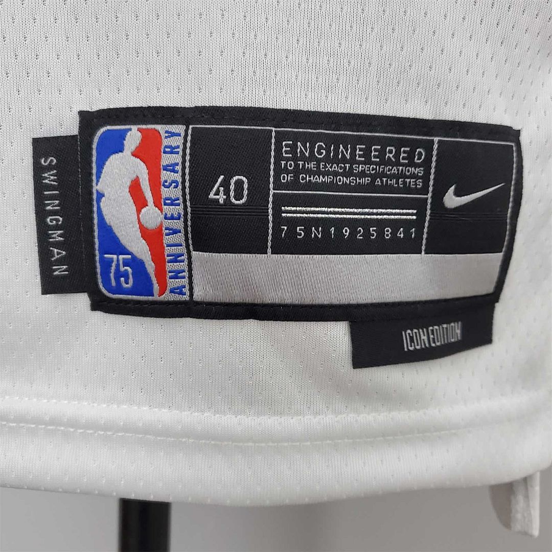 75th Anniversary Curry #30 Nets White NBA Jersey 6