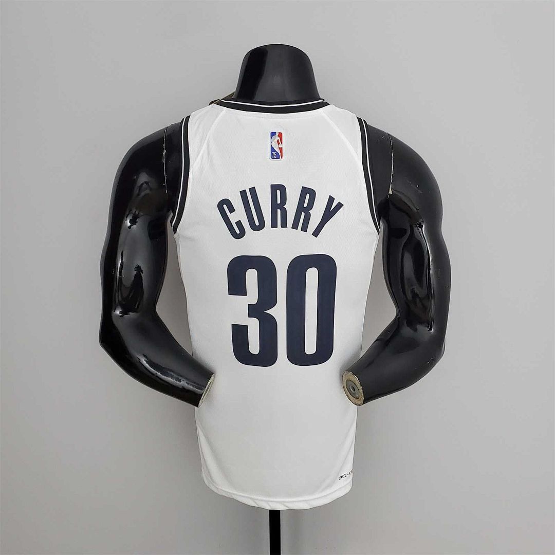 75th Anniversary Curry #30 Nets White NBA Jersey 8