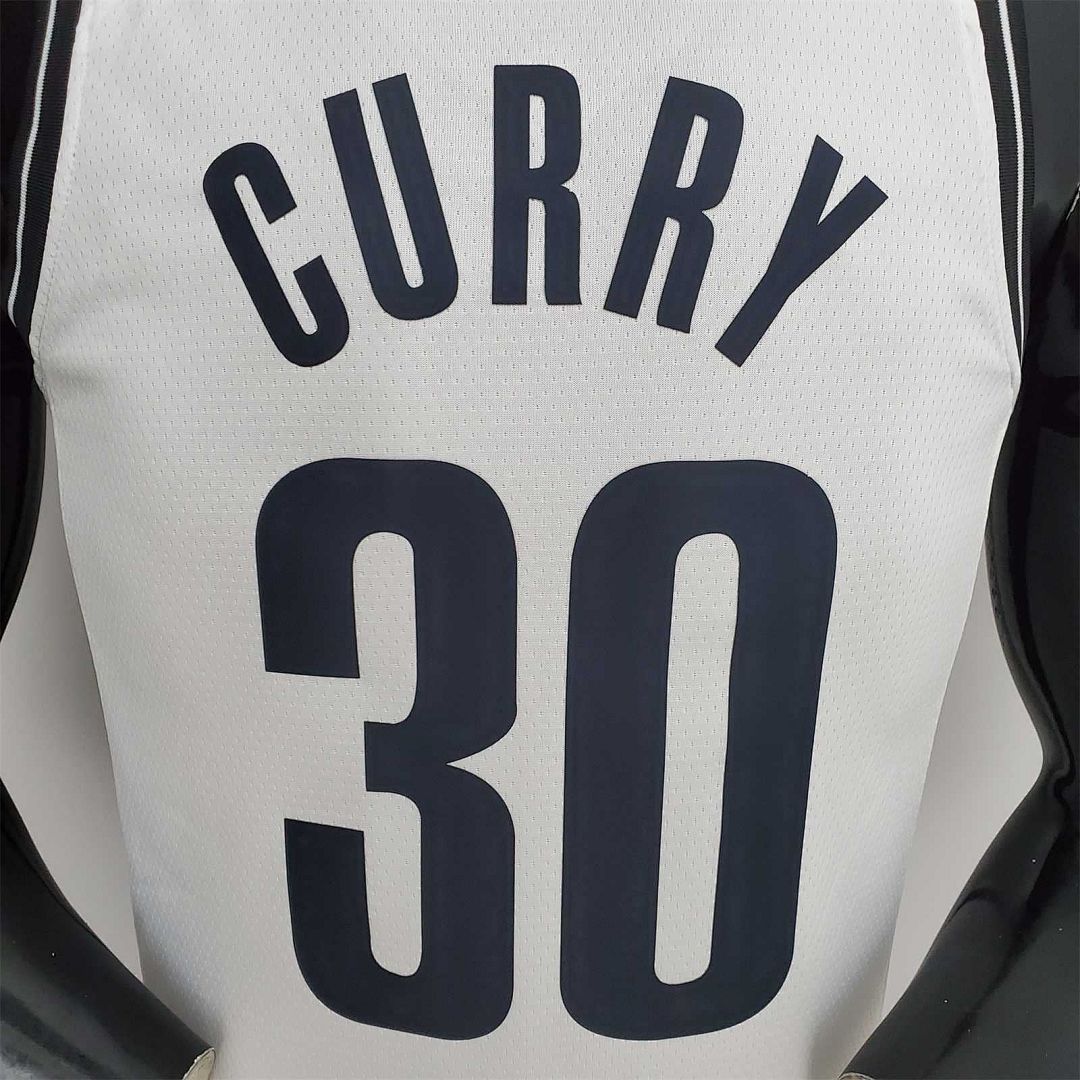 75th Anniversary Curry #30 Nets White NBA Jersey 9