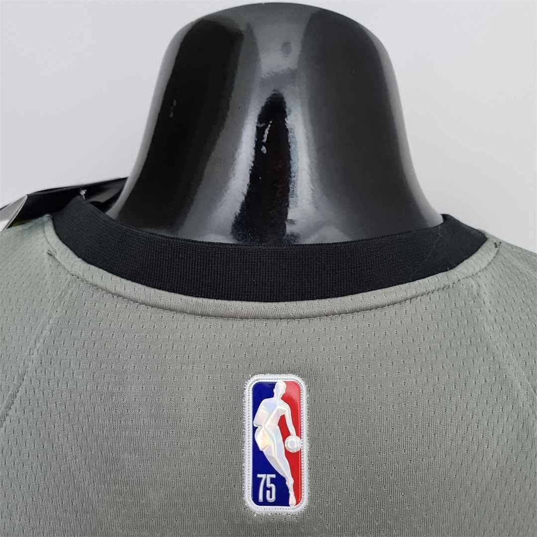 75th Anniversary Durant #7 Brooklyn Nets City Edition Gray NBA Jersey 10