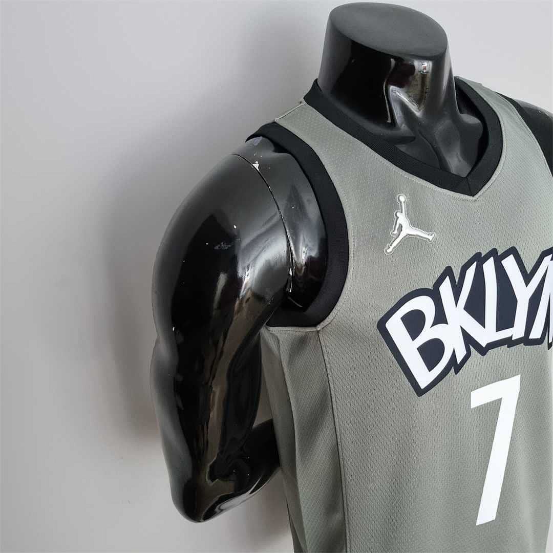 75th Anniversary Durant #7 Brooklyn Nets City Edition Gray NBA Jersey 7