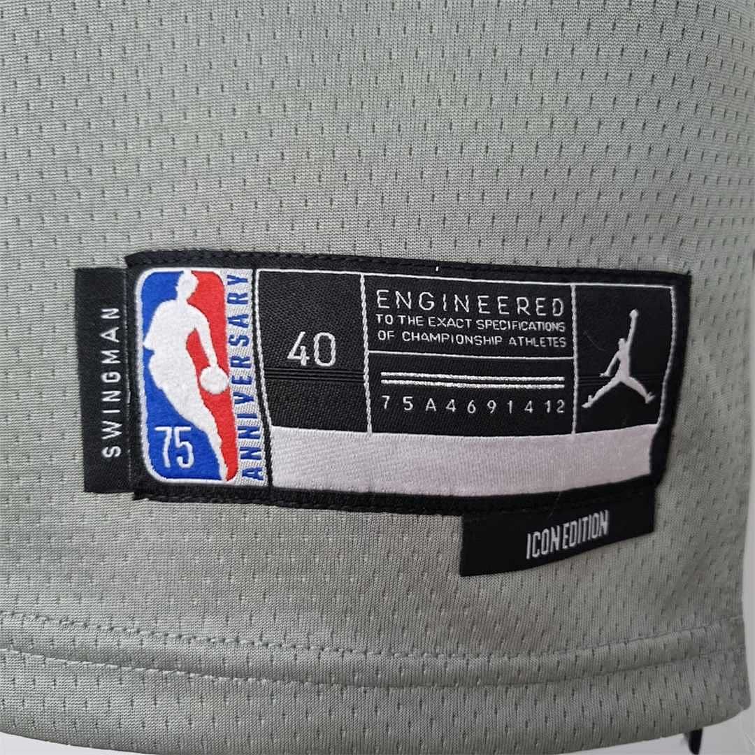 75th Anniversary Harden #13 Brooklyn Nets City Edition Gray NBA Jersey 3