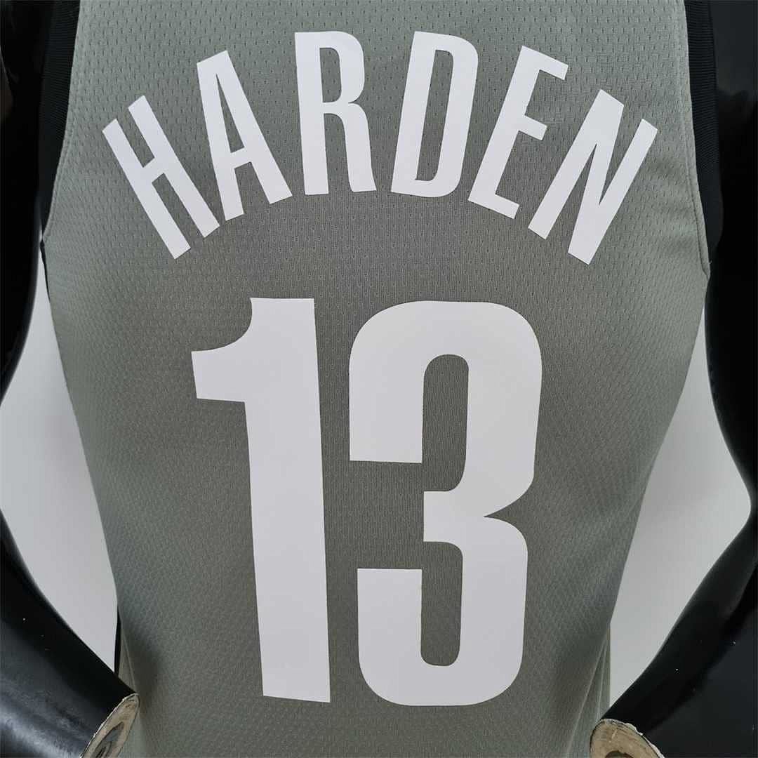 75th Anniversary Harden #13 Brooklyn Nets City Edition Gray NBA Jersey 9