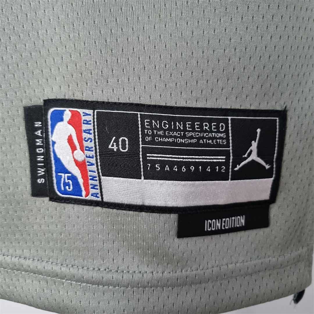 75th Anniversary Irving #11 Brooklyn Nets City Edition Gray NBA Jersey 10