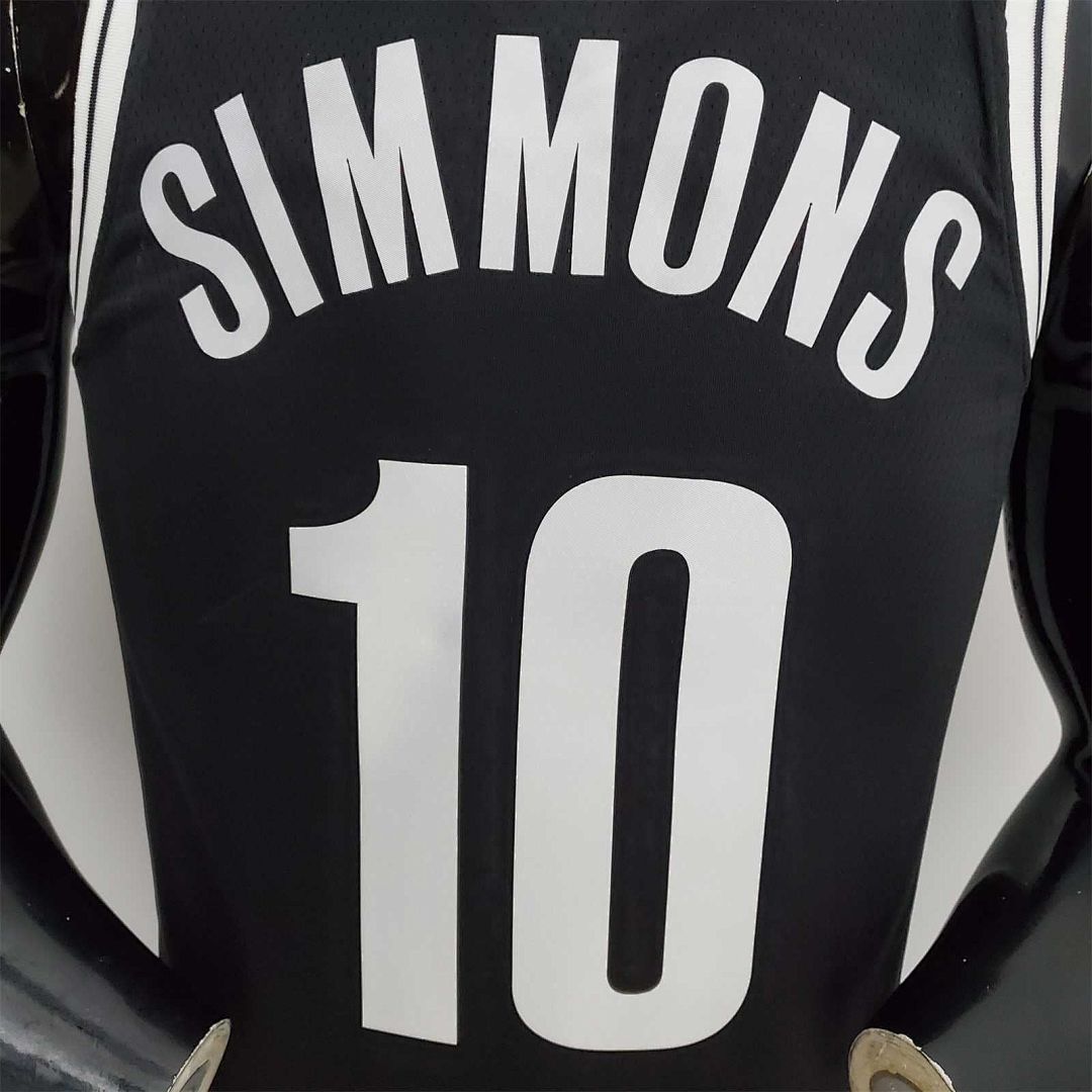 75th Anniversary Simmons #10 Nets Black NBA Jersey 9