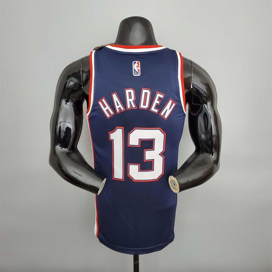 2022 75th Anniversary Harden #13 Nets City Edition Royal Blue 3