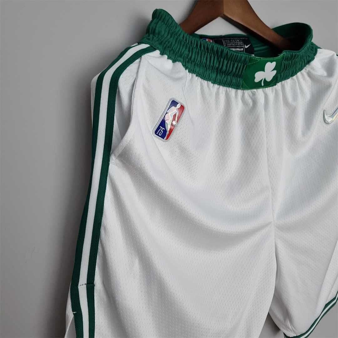 75th Anniversary Boston Celtics White NBA Shorts 5