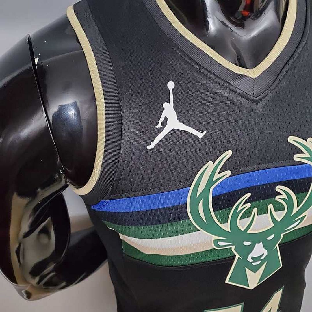 New Bucks Jordan Antetokounmpo #34 Theme Edition Black 5