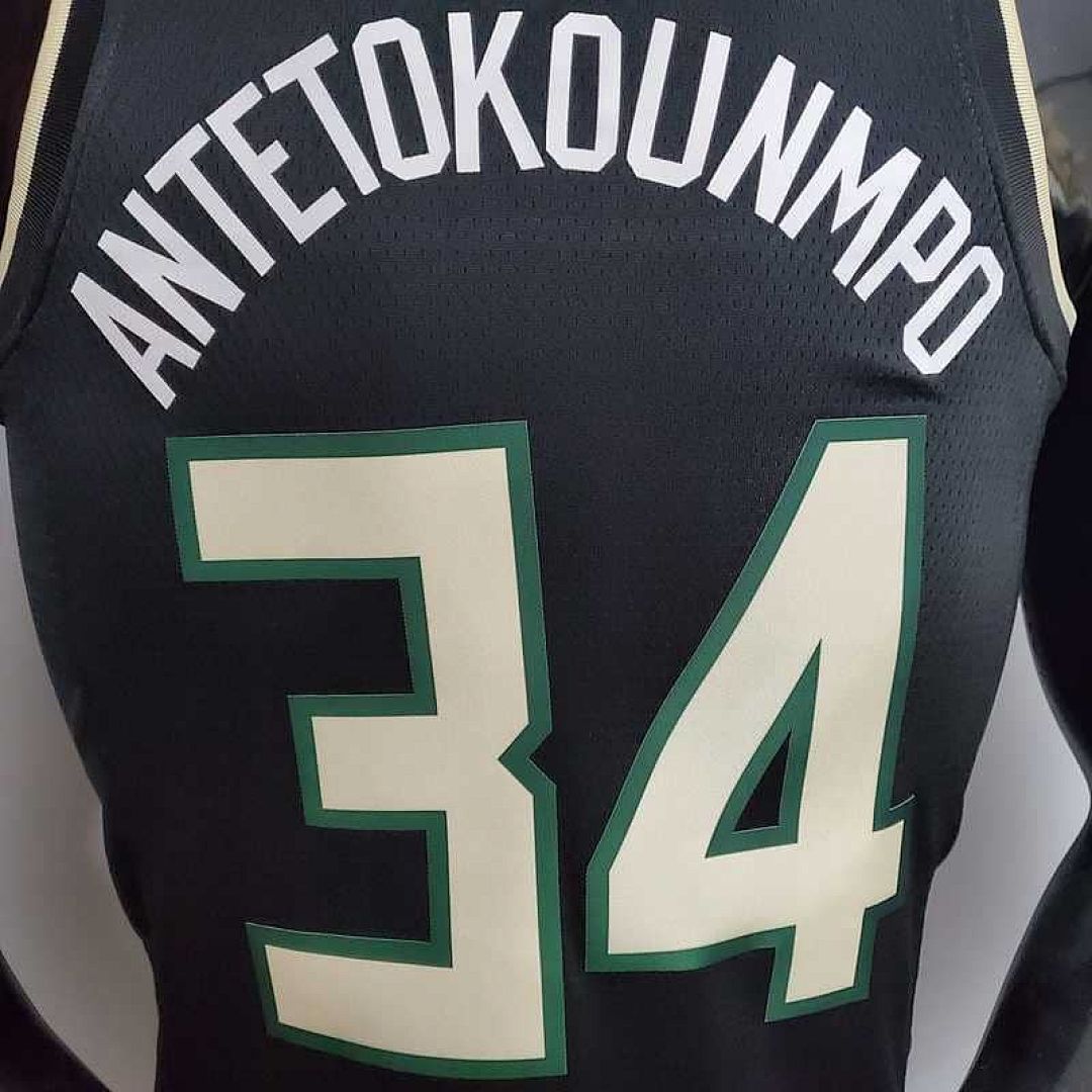 New Bucks Jordan Antetokounmpo #34 Theme Edition Black 7