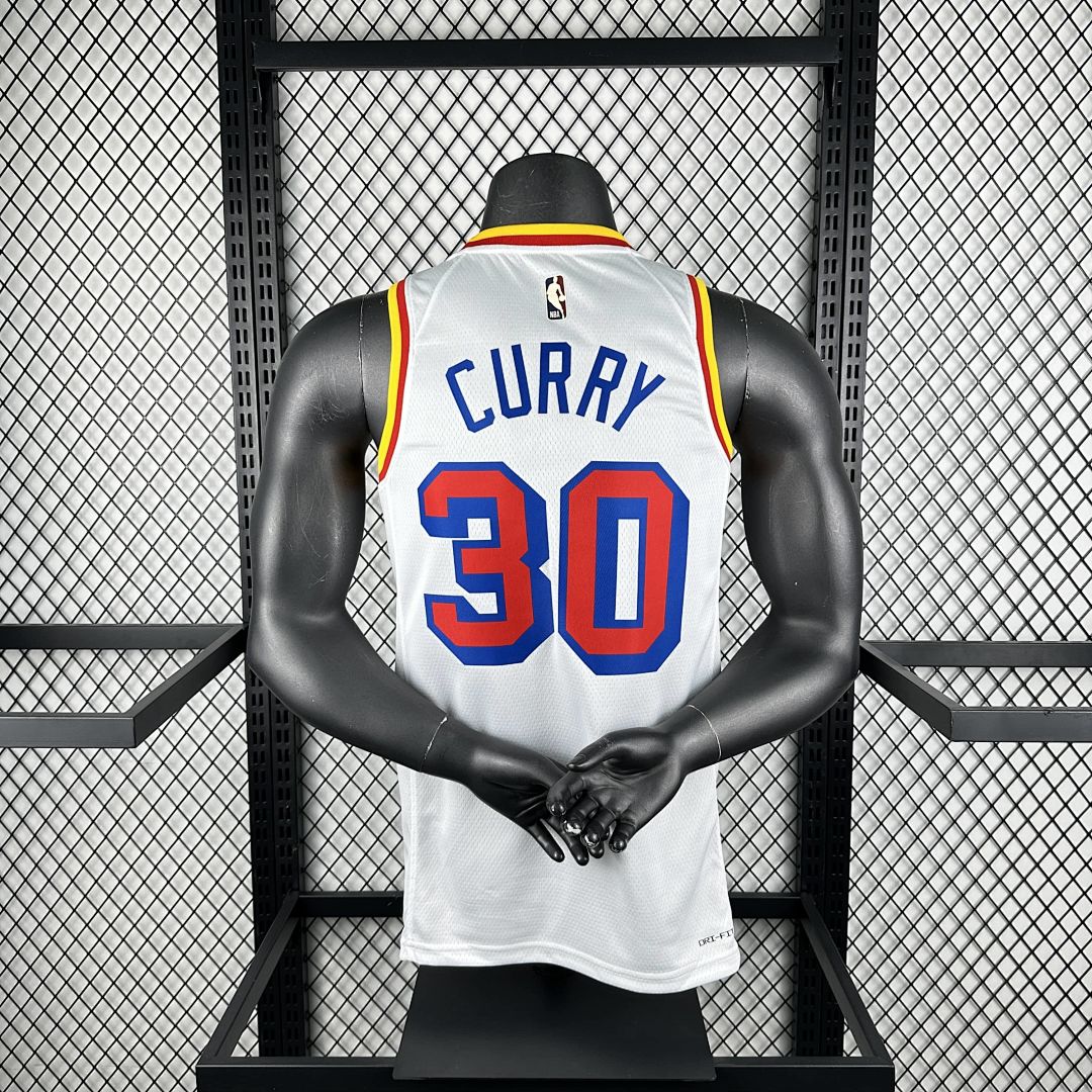 2025 Golden State Warriors Curry #30 Retro NBA Jersey 10
