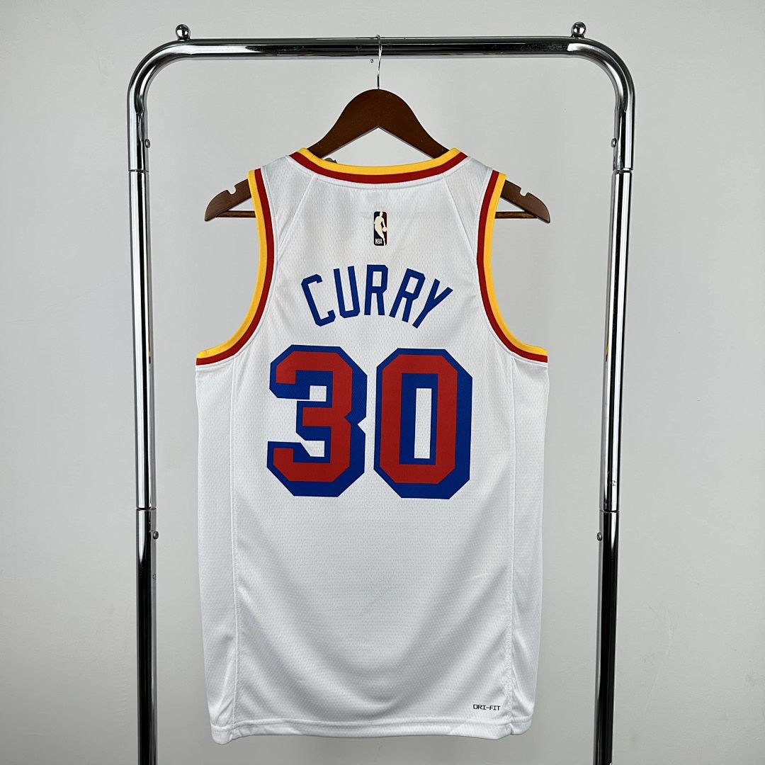 2025 Golden State Warriors Curry #30 Retro NBA Jersey 11