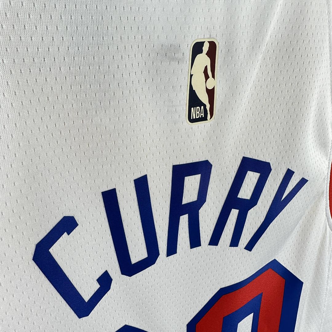 2025 Golden State Warriors Curry #30 Retro NBA Jersey 4