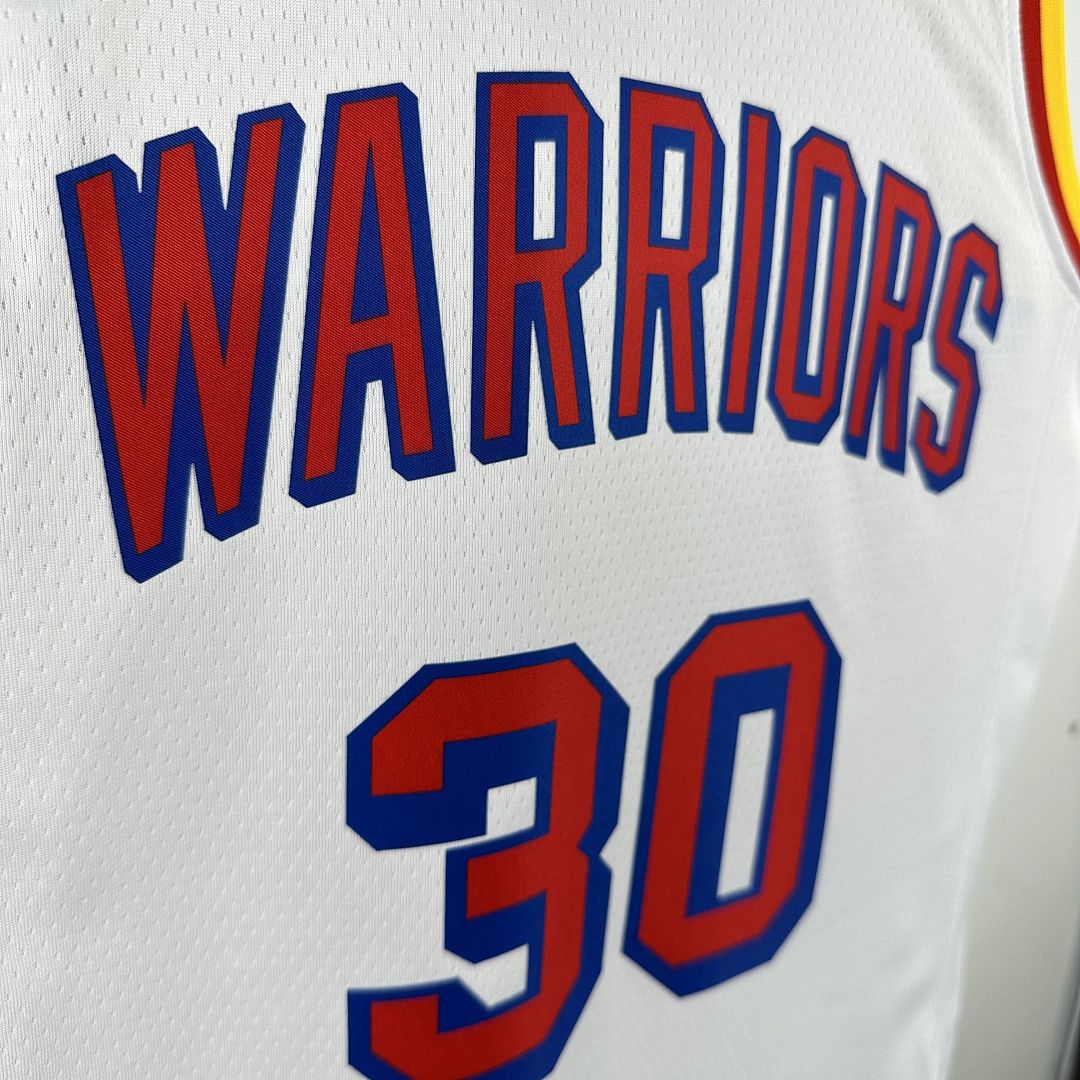 2025 Golden State Warriors Curry #30 Retro NBA Jersey 7