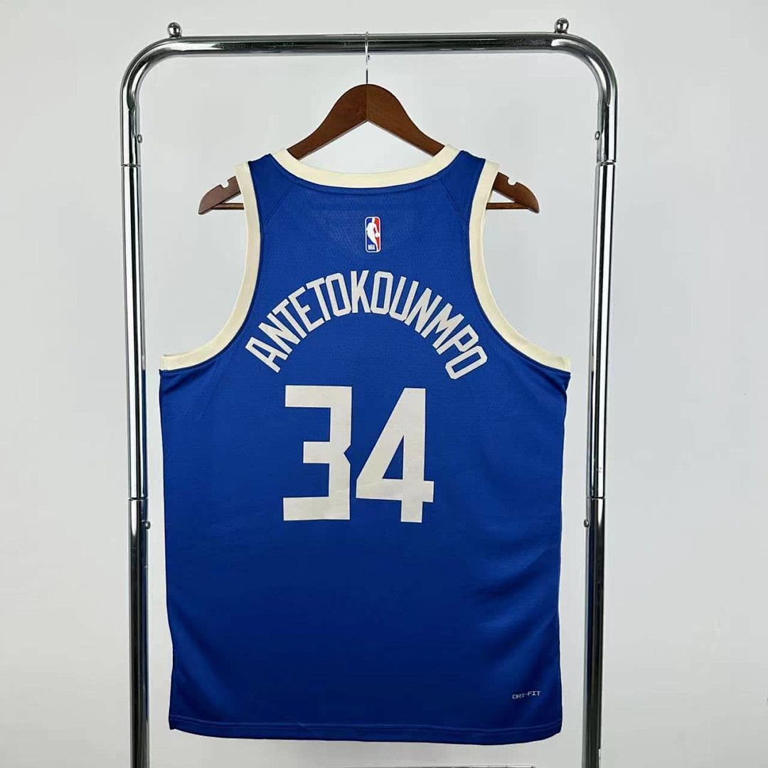2025 Milwaukee Bucks Antetokounmpo #34 City Edition NBA Jersey 10