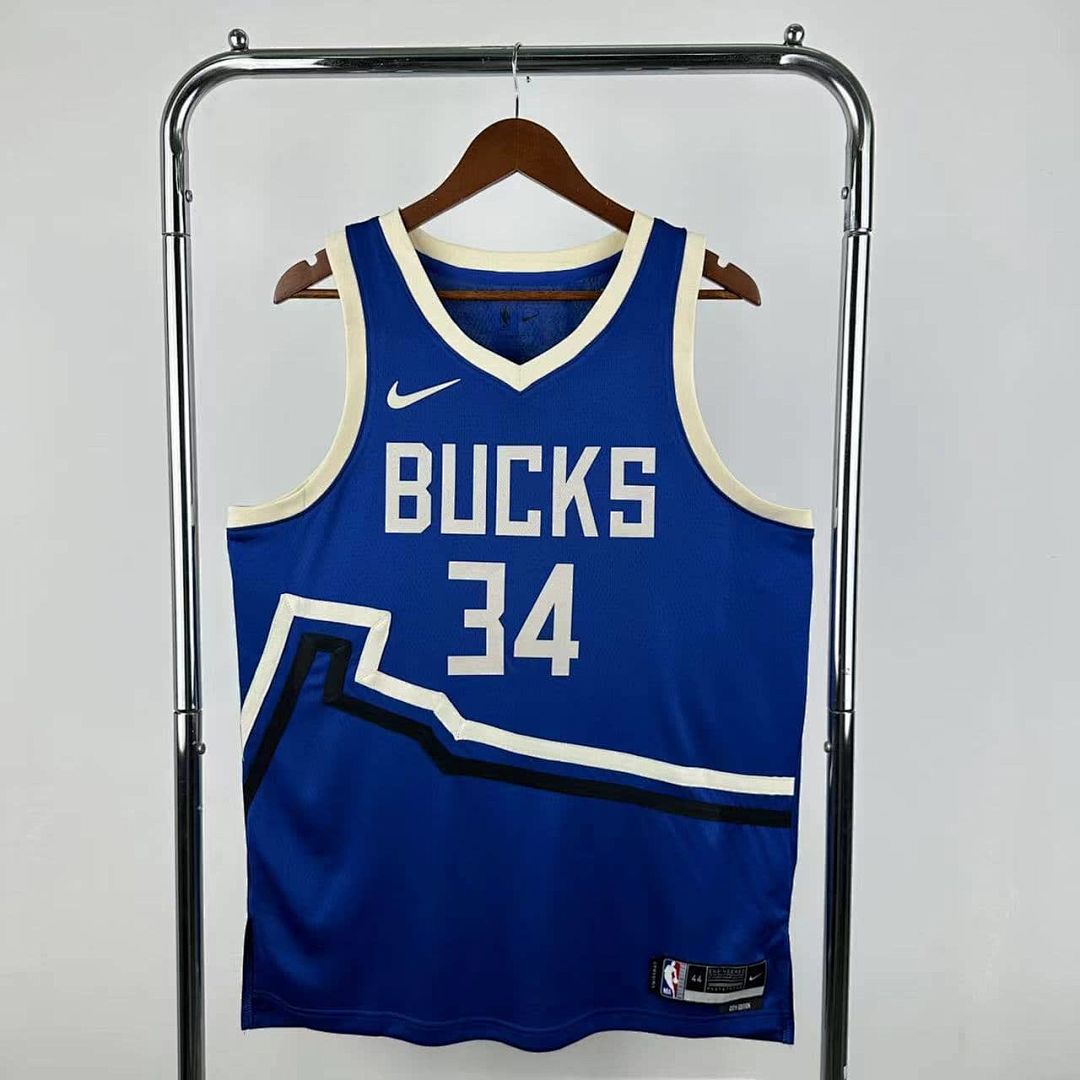 2025 Milwaukee Bucks Antetokounmpo #34 City Edition NBA Jersey 11