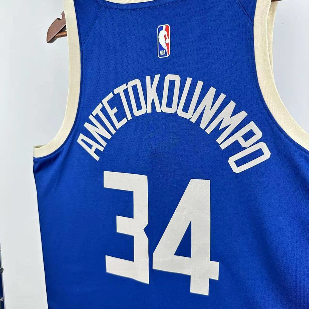 2025 Milwaukee Bucks Antetokounmpo #34 City Edition NBA Jersey 4