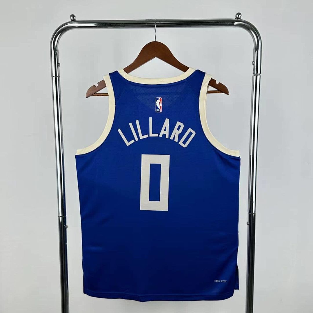 2025 Milwaukee Bucks Lillard #0 City édition NBA maillot 11