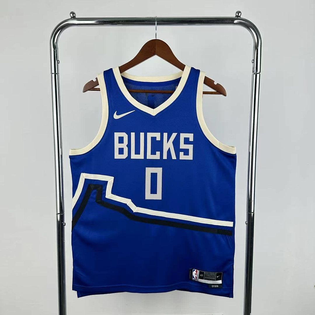 2025 Milwaukee Bucks Lillard #0 City édition NBA maillot 12