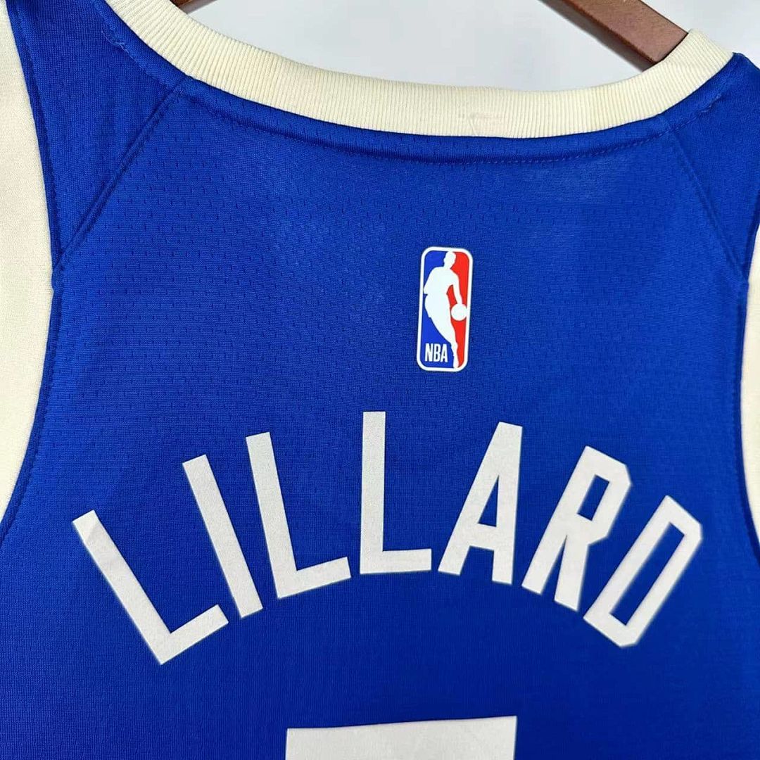 2025 Milwaukee Bucks Lillard #0 City édition NBA maillot 5