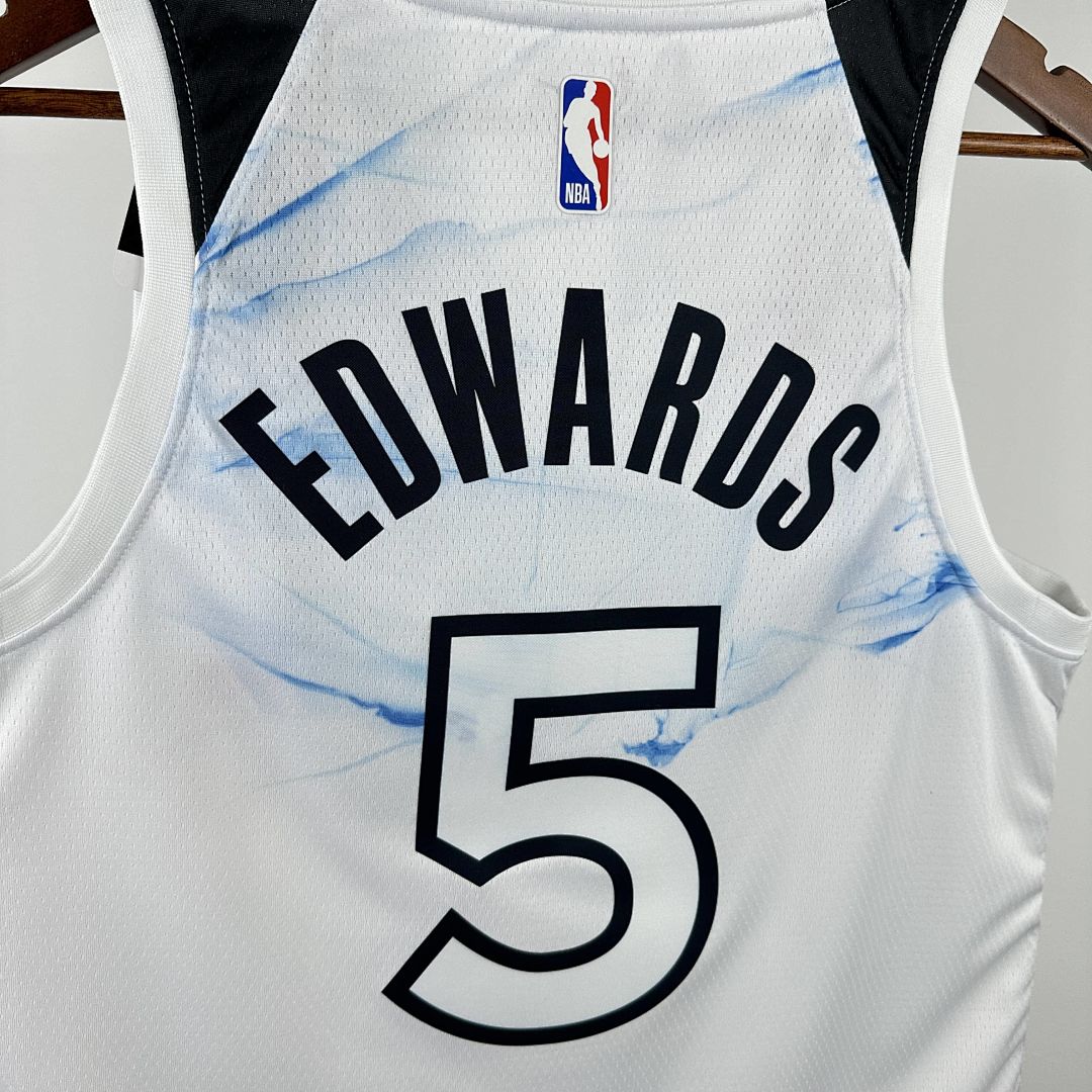 2025 Minnesota Timberwolves Edwards #5 City Edition NBA Jersey 4