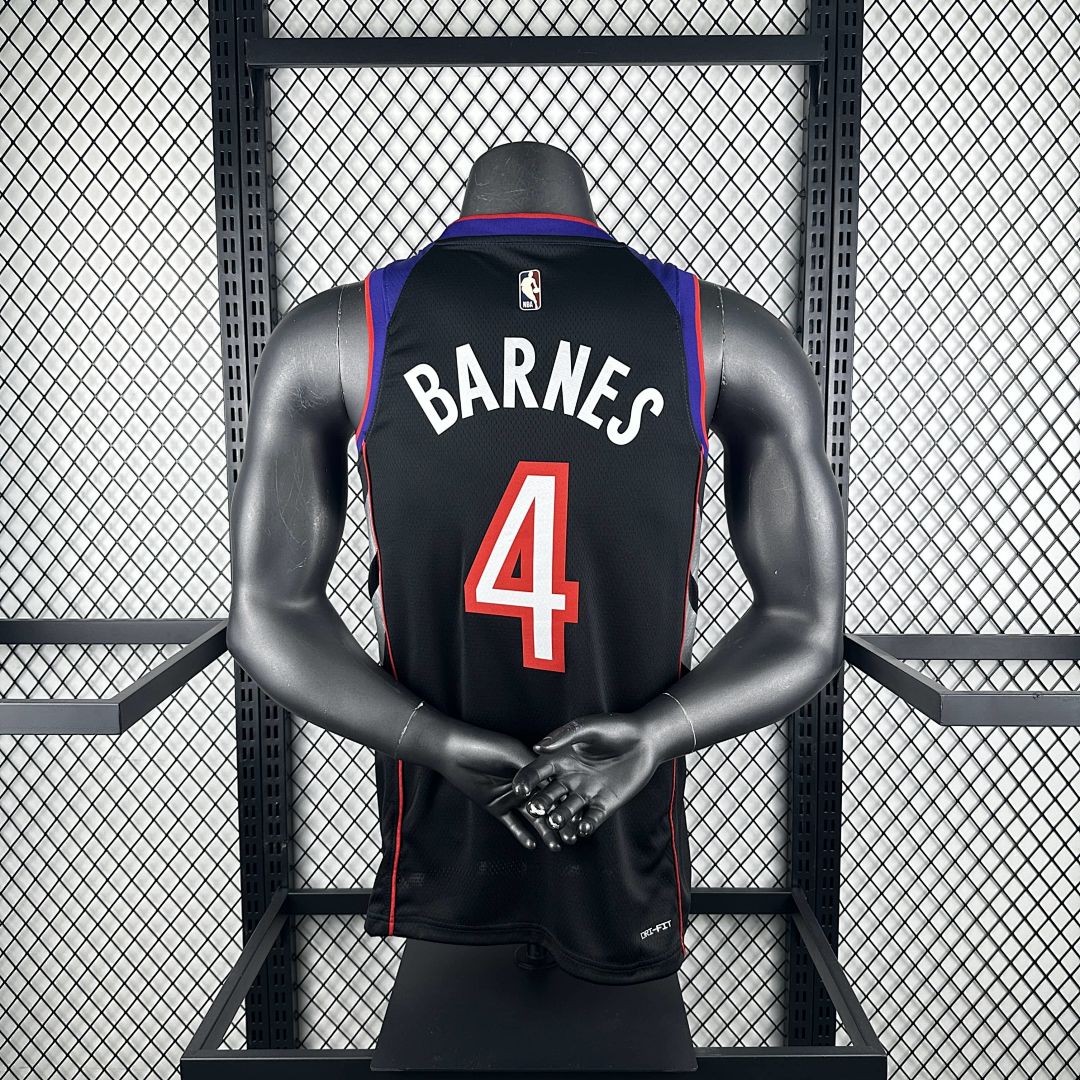 2025 Toronto Raptors Barnes #4 Retro Edition NBA Jersey 2