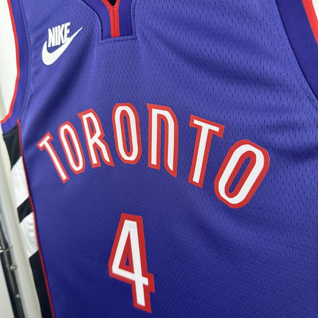 2025 Toronto Raptors Barnes #4 Retro Edition NBA Jersey 9