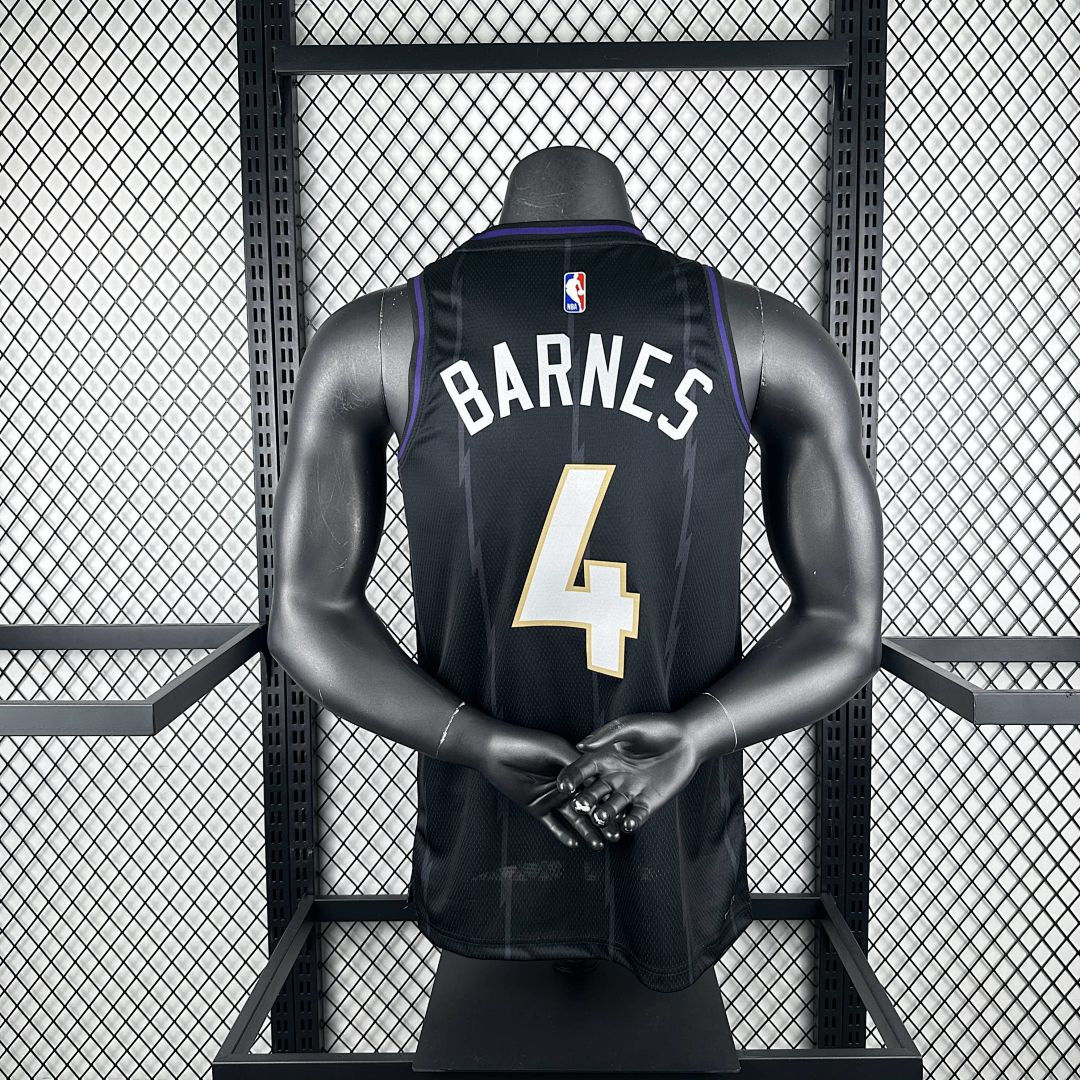 2025 Toronto Raptors Barnes #4 City Edition NBA Jersey 9
