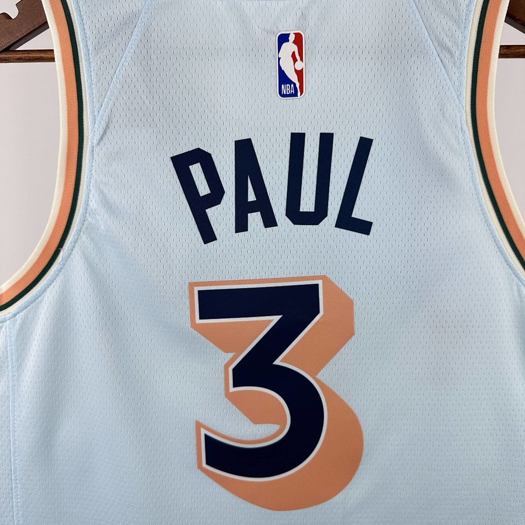 2025 San Antonio Spurs Paul #3 City Edition NBA Jersey 4