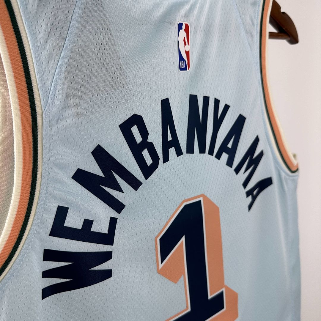2025 San Antonio Spurs Wembanyama #1 City Edition NBA Jersey 4